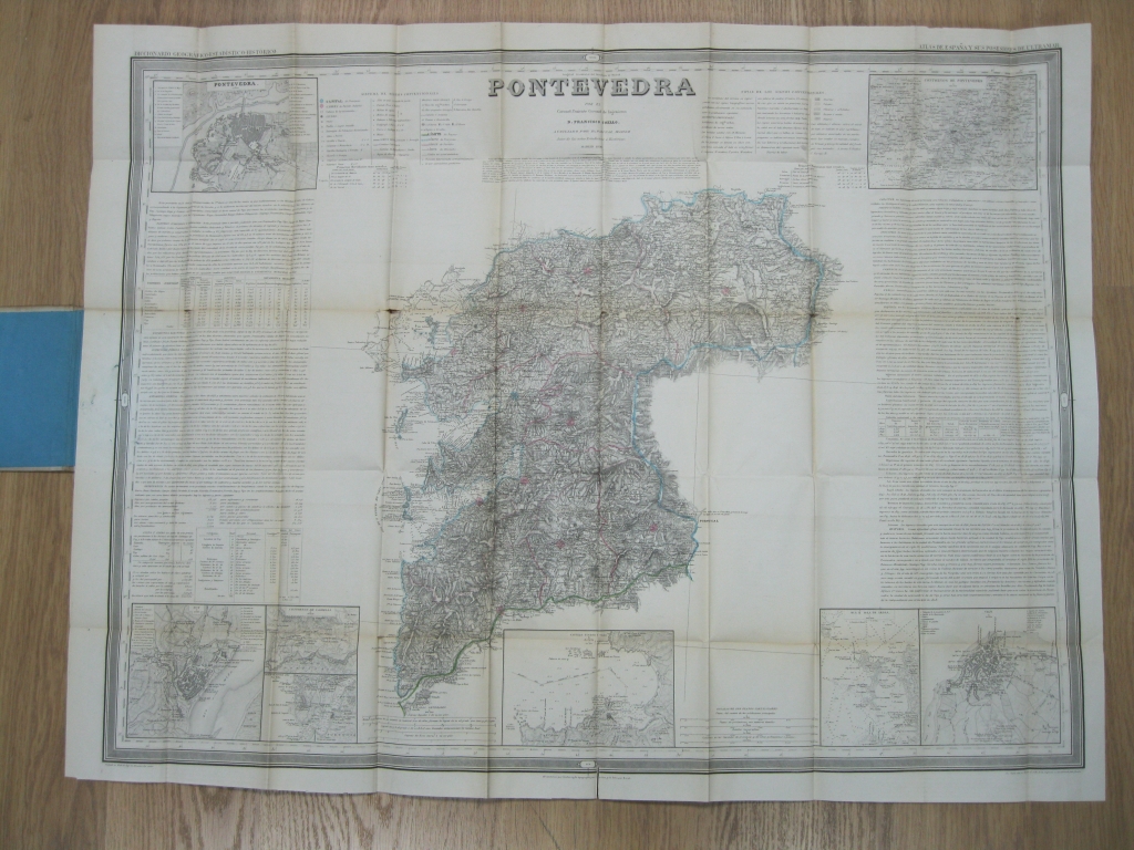 Atlas desplegable de España ( Mapa de Pontevedra), 1856. F. Coello/Madoz